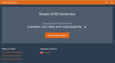 Simple UUID Generator Screenshot